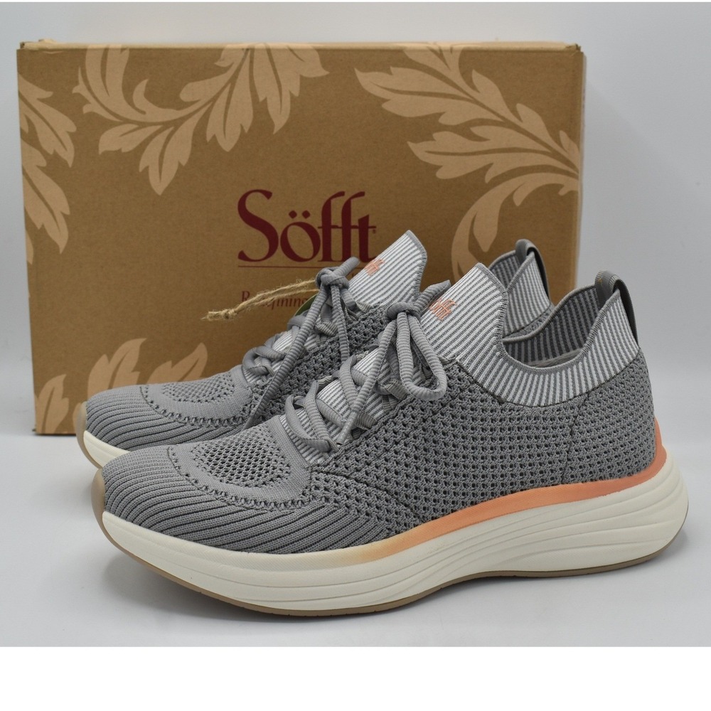 Sofft Trudy Sneaker Women 8.5 Clear Grey Mesh NEW Recycled Knit Lace Up Shoes